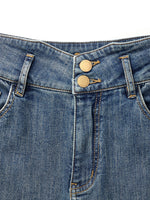 High-Waisted Loose Straight Full Length Women Jeans GOELIA