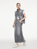[Preview] Lyocell Cotton Blend Denim Women Vest GOELIA