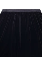 Black Velvet A-Line Elastic Waist Women Skirt GOELIA
