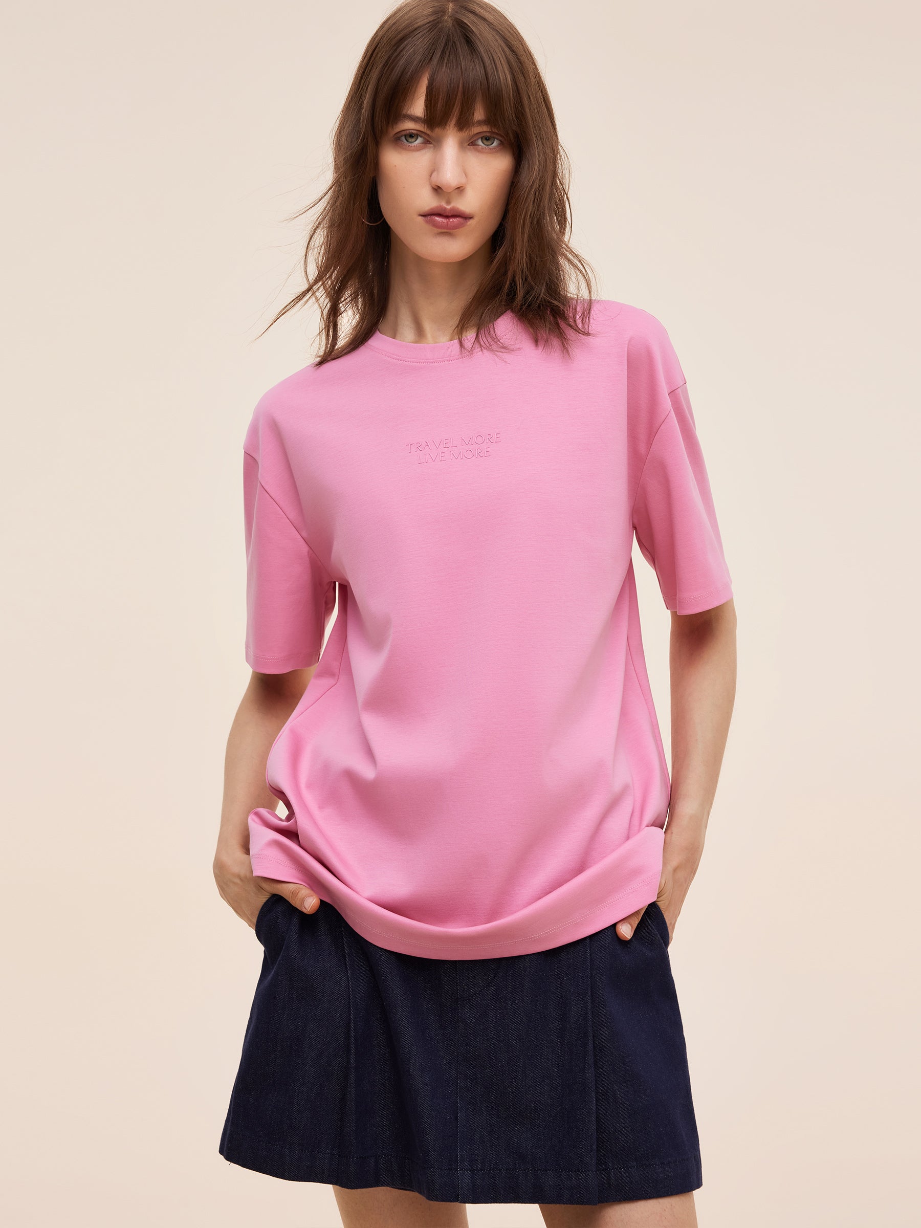 100% Cotton Letter Graphic Women T-Shirt GOELIA