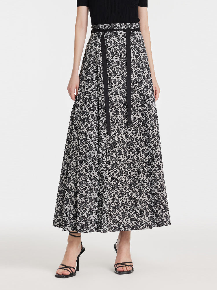 Rose Jacquard Pleated Women Mamianqun With Bottomed Skirt GOELIA