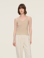 100% Cashmere Seamless Women Knit Tank Top GOELIA