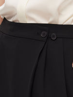 Four-Way Stretch Straight Leg Women Asymmetric Wrap Pants GOELIA