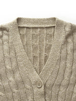 Linen Sequins Openwork Women Knit Cardigan GOELIA