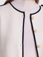 Contrast Soft Woolen Cardigan GOELIA