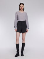 Stretch Twill Knit Women A-Line Shorts GOELIA