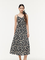 100% Cotton Strap Maxi Dress And Lyocell Cardigan Two-Piece Set GOELIA