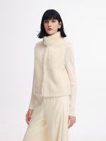 [Preview] 100% Shearling Wool Stand Collar Women Vest GOELIA