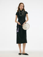 16MM Xiang Yun Silk Women Qipao Midi Dress GOELIA