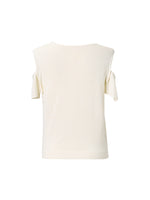 [Preview] Tencel Blend Ruffle Cold Shoulder Women Knit Top GOELIA