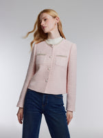[Preview] Tweed Beaded Neck Women Cropped Jacket GOELIA
