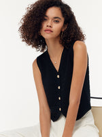 V-Neck Slim Fit Women Knit Vest GOELIA