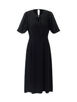 Acetate Gathered Waist Women Midi Dress GOELIA