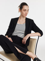 Triacetate 3/4 Sleeves Women Crop Blazer GOELIA