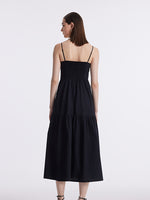 Cut-out Spaghetti Strap Bowknot Tied Maxi Dress GOELIA