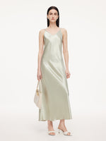 100% Acetate Women Slip Maxi Dress GOELIA