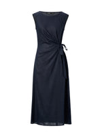 100% Linen Side Tie Women Sleeveless Maxi Dress GOELIA