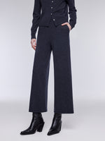100% Merino Wool Rhinestone Women Knit Pants GOELIA