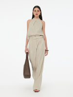 100% Linen Women Halter Tank Top GOELIA