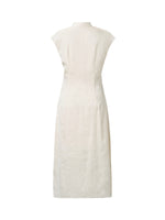 Jacquard Ruched Waist Women Qipao Maxi Dress GOELIA