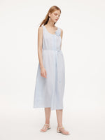 100% Linen Women Sleeveless Maxi Dress GOELIA