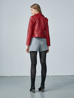 Sheepskin Lapel Crop Women Jacket For Dresses GOELIA