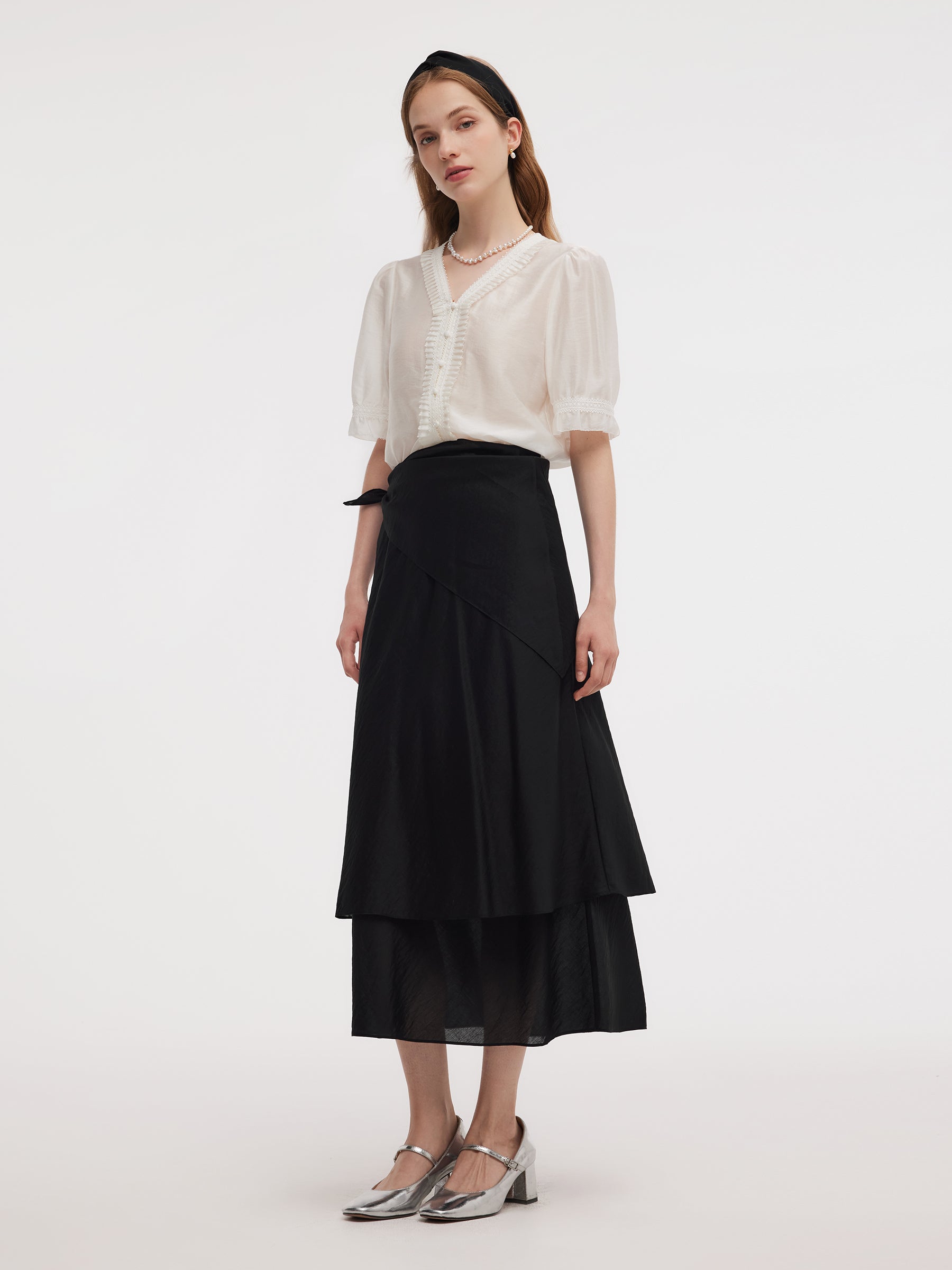 Tencel Blend A-Line Women Skirt GOELIA