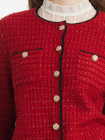 Wool-Blend Sequins Knitted Women Cardigan GOELIA