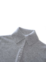 100% Cashmere Folded Collar Women Cardigan GOELIA