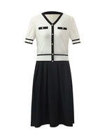 Classic Jacquard Knit Top And Half Women Skirt Two-Piece Set GOELIA