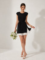 Tencel Blend Knit Two-Piece Dress Set With Slip Inner & Belt GOELIA