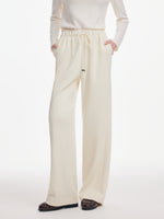 [Preview] Straight Leg Drawstring Waist Women Knit Pants GOELIA