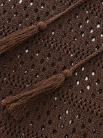 Linen Blend Openwork Pullover And Knit Tank Two-Piece Set GOELIA
