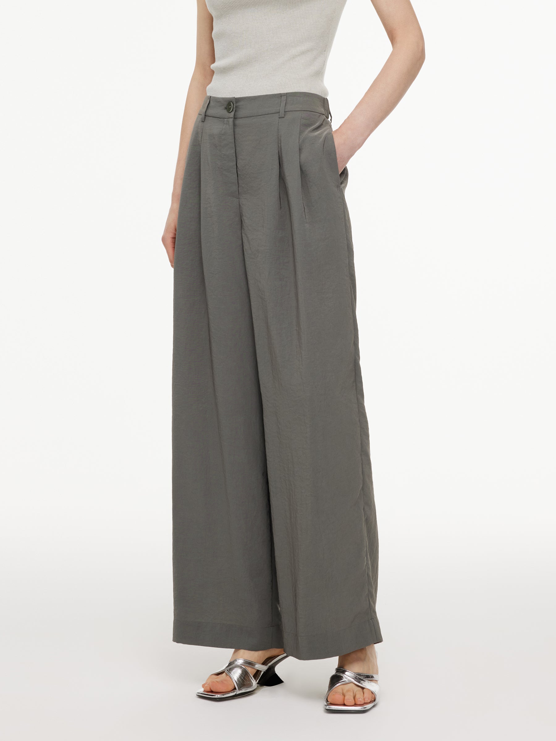 [Preview] Triacetate Blend Women Straight Leg Pants GOELIA