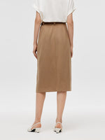 Basic Straight Slit Women Skirt With Belt GOELIA