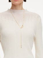 Tencel Wool Blend Mock Neck Women Knit Top GOELIA