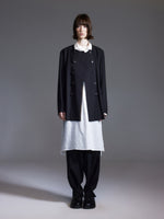 Machine Washable Wool Blend H-Line Double-Breasted Unisex Coat GOELIA