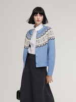 Wool Blend Fair Isle Women Cardigan GOELIA