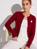 100% Wool Sheep Embroidered Women Cardigan GOELIA