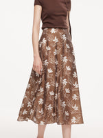 Tencel Blend Floral Print Women Skirt GOELIA