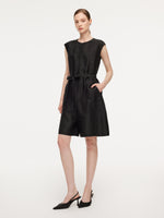 18MM Gambiered Canton Gauze Women Belted Romper GOELIA