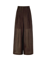 Tencel Linen Blend Women Straight Leg Pants GOELIA