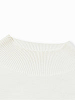 White Wool Sequins Seamless Mock Neck Women Sweater GOELIA