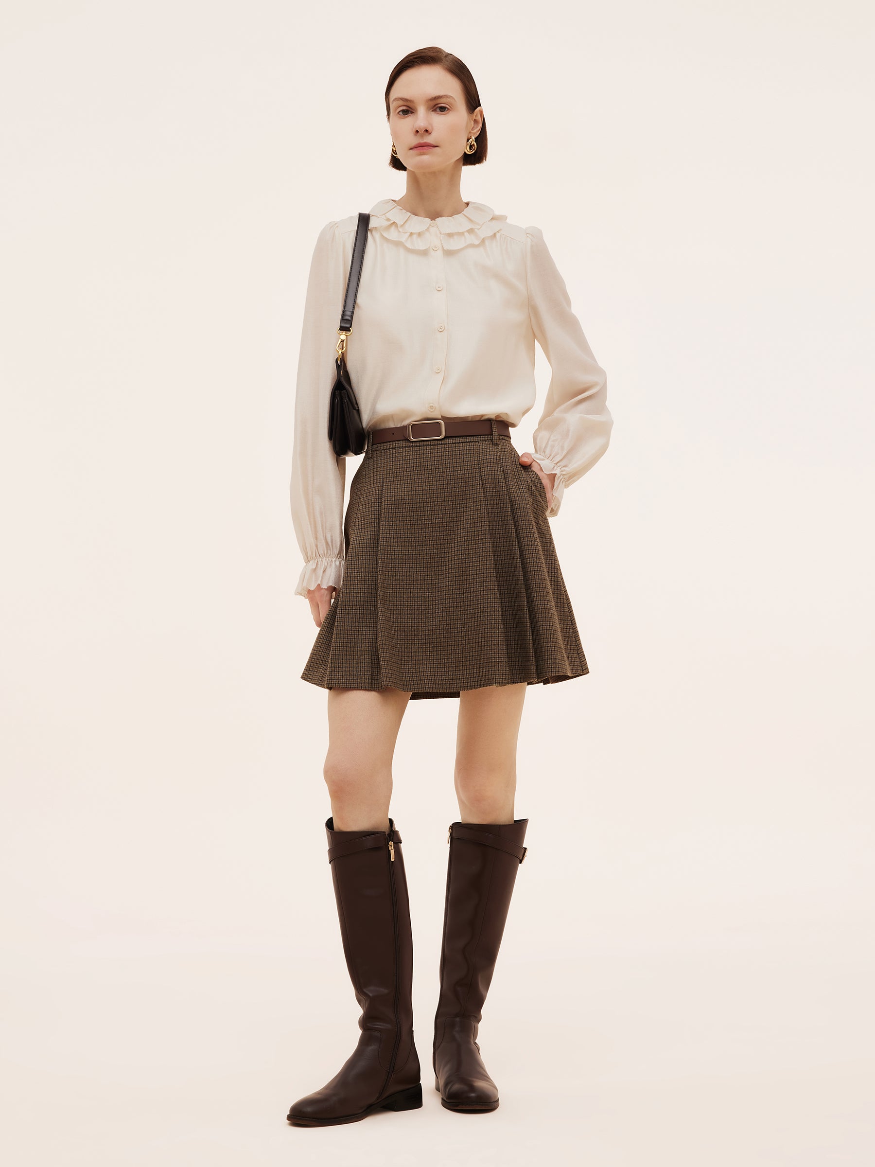 Plaid A-Line Pleated Women Skirt GOELIA