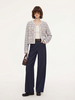 Wool Blend Jacquard Women Cardigan GOELIA