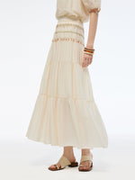 Acetate Blend Women Embroidered Skirt GOELIA