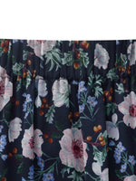 10MM Mulberry Silk Floral Print Women Tiered Skirt GOELIA