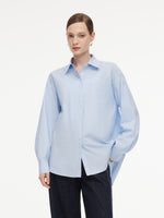 100% Cotton Letter Embroidered Women Oversized Shirt GOELIA