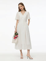 [Preview] Tencel Blend V-Neck Women Maxi Dress GOELIA