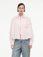 100% Cotton 3D Rose Women Loose Fit Shirt GOELIA